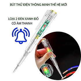 Bút thử điện thông minh thế hệ mới, loại 2 đèn xanh đỏ và âm thanh, kiểm tra dây điện đứt ngầm, đo thông mạch