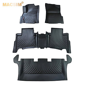 Thảm lót sàn xe ô tô Toyota Fortuner/ Innova 2017-nay Nhãn hiệu Macsim chất liệu nhựa TPE cao cấp màu đen