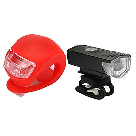 Bike Front Light with Mount Strap ,LED Bicycle Headlight with Bicycle Light Rear Silicone LED Bike Light