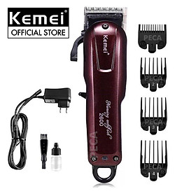 Tông đơ cắt tóc không dây Kemei KM-2600 chuyên nghiệp công suất mạnh mã 9W với pin Lithiumion siêu khủng có thể sử dụng cắm điện trực tiếp thích hợp sử dụng salon, tiệm tóc cắt tóc người lớn và trẻ em