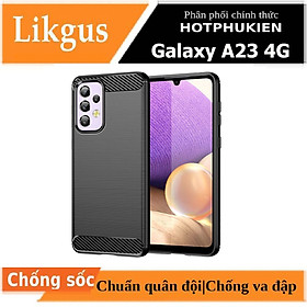 Ốp lưng chống sốc cho Samsung Galaxy A23 hiệu Likgus vân kim loại , chống sốc chuẩn quân đội, chống va đập - hàng nhập khẩu