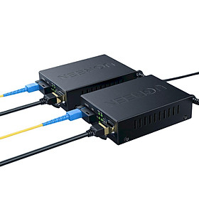 Mua Bộ chuyển đổi Cáp Sợi Quang chuẩn SC sang Lan RJ45 Ugreen 80170 2PCS 0-20KM Gigabit Màu đen CM330 Hàng chính hãng