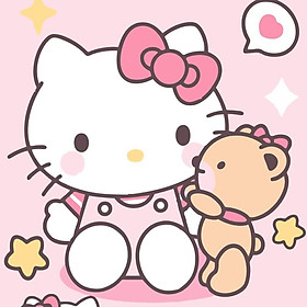 Mua Tranh Tô Màu Theo Số Tranh Sơn Dầu Số Hoá Hình Hello Kitty 2 Size 20*20  Kèm Khung - 3,20*20 Kèm Khung Tại Tranhdinhdatulam | Tiki