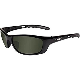 Wiley X P-17 Sunglasses, Polarized Smoke Green, Gloss Black