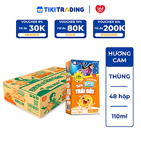 Thùng 48 hộp Sữa trái cây hương cam KUN 110ml/hộp