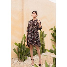 Đầm đen bông nhí hồng bèo lai