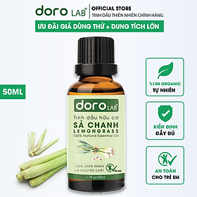 Tinh dầu Sả chanh cao cấp 50ML Lemongrass. Tinh dầu xông phòng Doro giúp khử mùi, thanh lọc không khí, giảm căng thẳng, đuổi muỗi và côn trùng