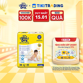Tã dán em bé Siêu khô thoáng gói Jumbo Unidry G6X size M-46 miếng