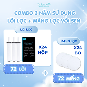 Bộ Lọc Nước Trọn Năm Cho Vòi Sen Daily Aqua Loại Bỏ Vi Khuẩn, Tạp Chất - Tiết Kiệm, An Toàn Tiện Lợi