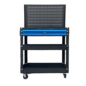 Mua Xe đẩy 3 ngăn 1 hộc kéo xanh vách lưới màu đen