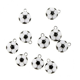 5x 10pcs Enamel Soccer Football Charms  for Women Girls Jewelry Making Pendants