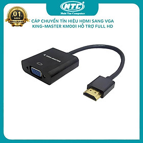 Mua Cáp chuyển tín hiệu từ HDMI sang VGA King-Master KM001 dài 20cm - hỗ trợ âm thanh và hình chất lượng cao (đen)