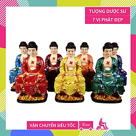 Mua Bộ tượng 7 vị Phật Dược Sư 7 màu đúc nguyên khối đẹp - Cao 15cm