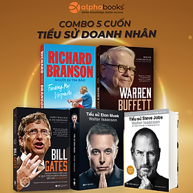 Hình ảnh Combo Sách Tiểu Sử Doanh Nhân: Tiểu Sử Elon Musk + Tiểu Sử Steve Jobs + Tiểu Sử Bill Gates + Richard Branson - Người Đi Tìm Bão + Warren Buffett - Quá Trình Hình Thành Một Nhà Tư Bản Mỹ