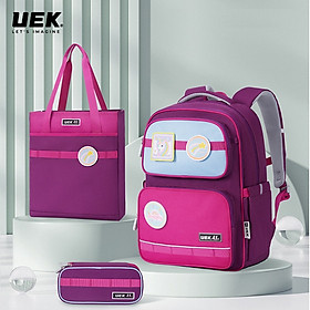 Balo học sinh Tiểu học UEK chống gù Kèm túi đựng  hộp bút - Lan hồ điệp - Size L 130 - 160cm