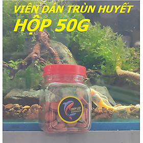 Thức ăn cá dán Biozym trùn huyết - Red Worm Patch Feed-  viên dán trùng huyết giun đỏ cho cá tép cảnh-shopleo