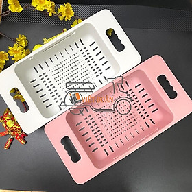 Mua RỔ đựng rau củ quả / KHAY ĐỰNG CHÉN BÁT thu gọn thông minh - Nhựa dày chắn chắn  CÓ RÃNH KÉO THÔNG MINH