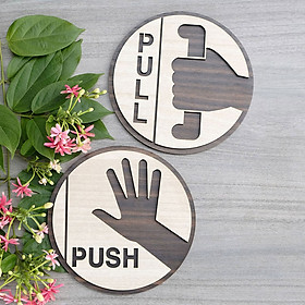 Mua Tranh treo tường_ Bảng gỗ trang trí  PULL PUSH F01_CRN_01