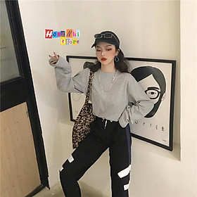 Áo Thun Tay Dài Trơn Dáng Rộng Màu Xám Long Tee Grey Unisex - MM