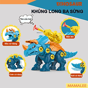 Đồ Chơi Khủng Long Lắp Ráp Có Tua Vít Tháo Lắp - Mô Hình Size To Cho Bé