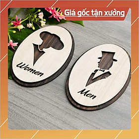 Mua Bộ bảng 2 cái WC Nam + Nữ hướng dẫn toilet gỗ
