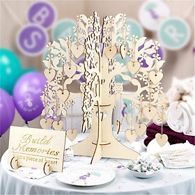 Wood Wishing Tree Guest Sign Book Table Centrepiece Decor for Wedding