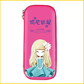 hộp viết hộp bút hình công chúa in hình 3D sắc nét màu hồng màu tím E86