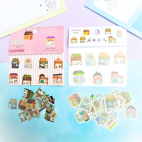 Combo 2 Bộ 32, 48 Sticker Hình Dán Mini Ngôi Nhà
