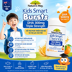 Nature's Way Kids Smart Bursts DHA 300mg Triple Strength - Bổ sung DHA, hỗ trợ tốt cho não bộ và mắt 50 viên