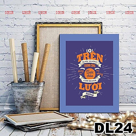 Tranh treo tường canvas 1 bức tạo động lực, tranh slogan trang trí văn phòng, tranh cổ động treo phòng làm việc, chữ 02