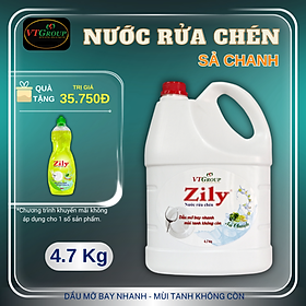 Nước rửa chén Zily chai 4.7kg - Tặng 1 chai nước rửa chén Zily 750gr