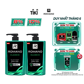 Combo 2 Dầu gội Romano hương nước hoa 650g/chai