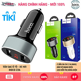 Tẩu Sạc Ô Tô  Hoco Z26 2 Cổng USB - Hàng Chính Hãng