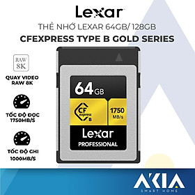 Thẻ nhớ CFexpress Type B 64GB/ 128GB Lexar Gold series, quay video RAW 8K, tốc độ đọc lên đến 1750Mb/s, ghi 1000Mb/s - Hàng chính hãng