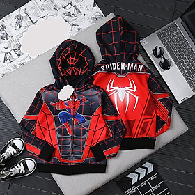 Áo khoác hình siêu nhân nhện, spider man, nhện đen cho bé trai từ 2 tuổi đến 5 tuổi AK46