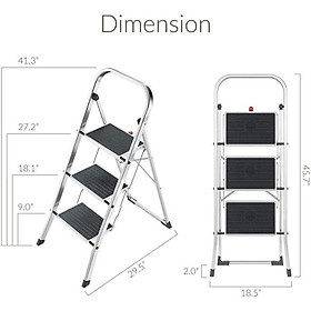 Thang nhôm 3 bậc Hailo K60 chịu tải trọng 150 kg