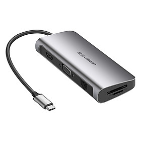 HUB USB Type-C Đa Chức Năng 2 x USB 3.0 ; 1 x HDMI 1 x VGA; 1 x SD Card ; 1 x USB-C; 1 x LAN Ugreen (40873) - Hàng Chính Hãng