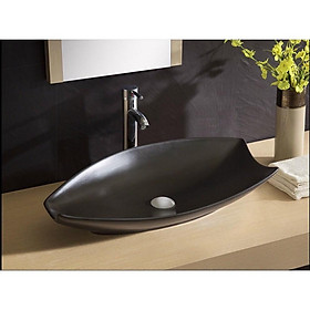 Mua Chậu sứ lavabo đặt bàn màu đen hình chiếc lá mang phong cách Bắc Âu