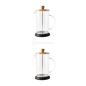 2 Pieces Portable French Press Coffee Maker Filtration Drinkware for Cafe