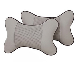 Bộ gồm 02 gối tựa đầu dành cho ghế ô tô, xe hơi, xe tải bằng sợi bông bọc giả da mền mại bảo vệ cổ gáy_ C066-GXHD