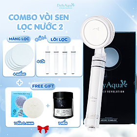 Bộ Vòi Sen Tăng Áp Lọc Nước Daily Aqua Kèm Lõi Lọc và Màng Lọc - Loại Bỏ Bụi Bẩn Vi Khuẩn, Tạp Chất