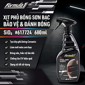 Xịt Phủ Bóng Màu Bạc Ceramic Color Wax SiO2 FORMULA 1 617724 680ml Phục Hồi Sơn Bóng Gương Chống Tia UV - Nhập Khẩu Chính Hãng