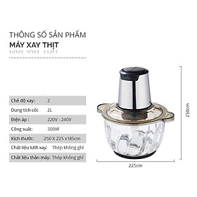 Mua Máy xay thịt thực phẩm đa năng - Dung tích 2L tiện dụng cho gia đình- Cối thủy tinh-Lưỡi dao kép inox 304- Thiết kế nhỏ gọn- Độc đáo