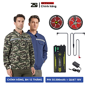 Áo Điều Hòa Nhật Bản ZASKY Cao Cấp, Pin Nhật 40.000mAh, Quạt 12V Không Chổi Than Thời Gian Sử Dụng 17-20 Tiếng, BH 1 Năm