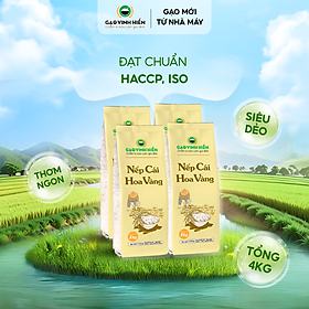 Combo 4 túi Nếp Cái Hoa Vàng Vinh Hiển - Tiết kiệm, siêu dẻo, thơm nhiều