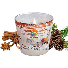 Ly nến thơm tinh dầu Bartek Winter Reindeers 115g QT3418 - thông, quế, hồi, nến trang trí, thơm phòng, thư giãn, hỗ trợ khử mùi