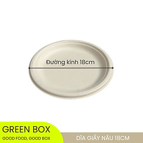 Set 100 Dĩa Giấy Nâu Cao Cấp 18cm (dĩa giấy Fest Bio Brown Plate 7 inches)