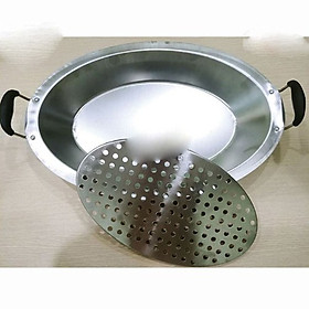 Nồi khay chảo lẩu cá chép om dưa bằng inox có vỉ inox chống dính đáy 