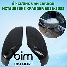 Ốp gương vân carbon dành cho xe mitsubishi xpander 2018-2021