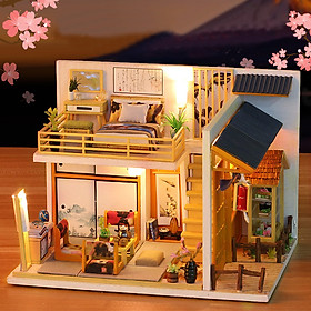 Mô hình nhà DIY Doll House Recording Happiness Kèm Đèn LED và Mica chống bụi